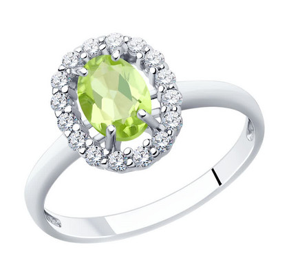 Inel din Argint cu Peridot și Zirconiu Cubic