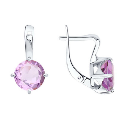 Серьги из серебра с аметистами