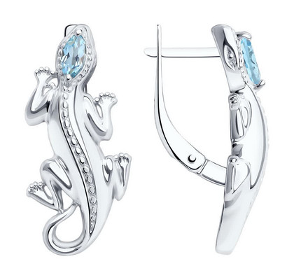 Серьги из серебра с топазами