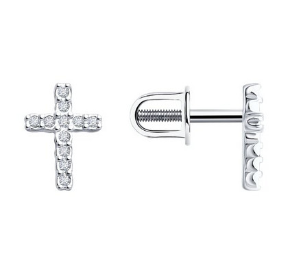 Серьги из серебра с бриллиантами