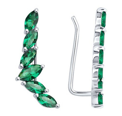 Серьги из серебра с ситаллами